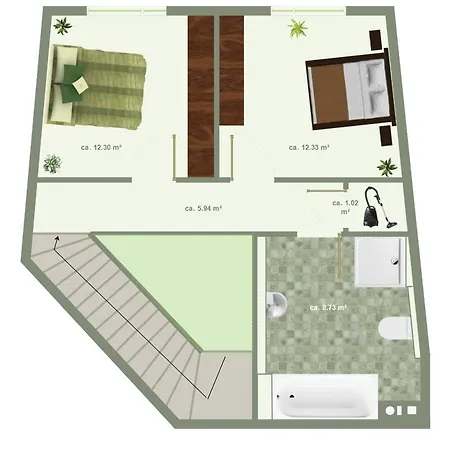 Schoene Gartenwohnung Im Seenland Apartman *